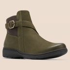 Women’s Comfy Leather Buckle-Strap Ankle Boots