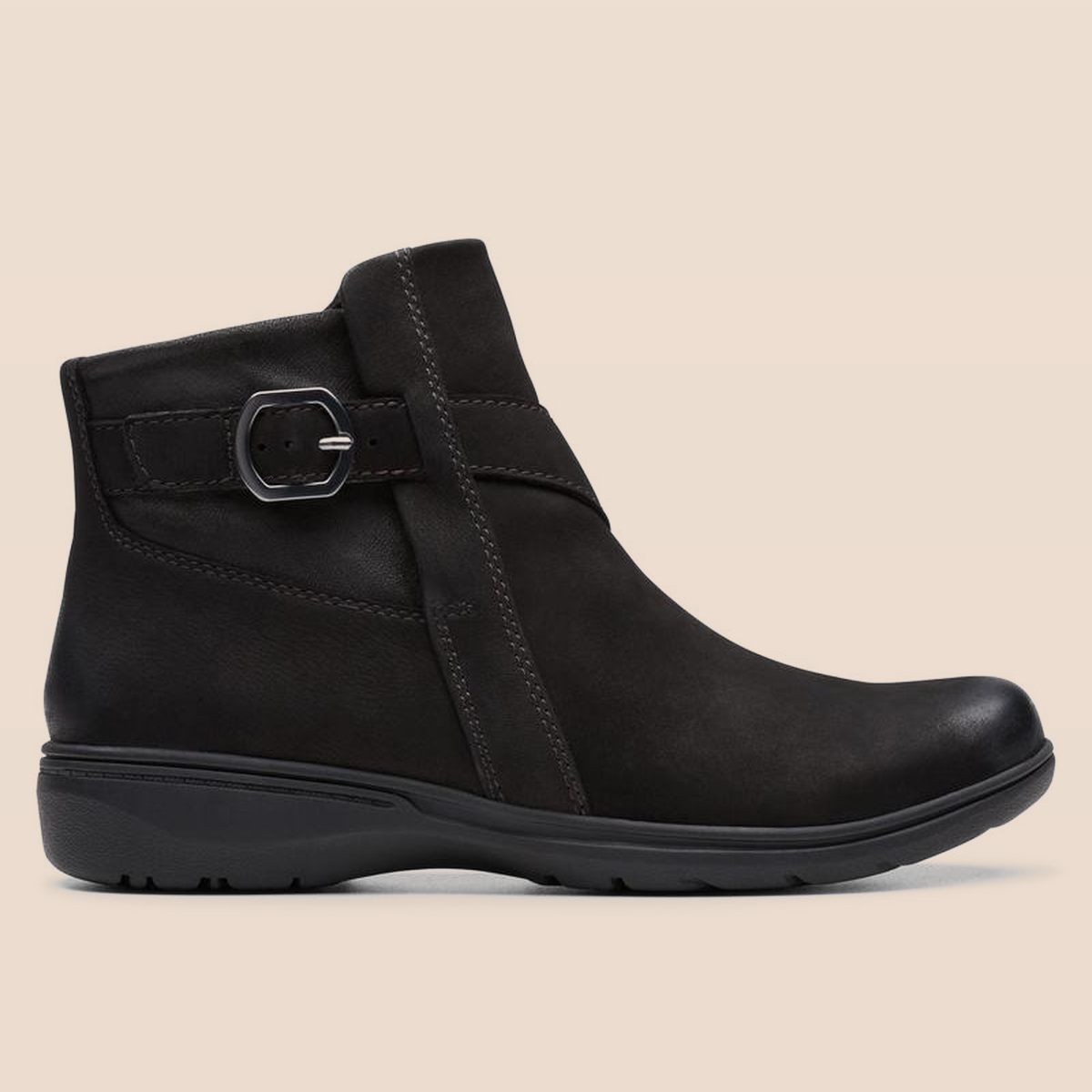 Women’s Comfy Leather Buckle-Strap Ankle Boots
