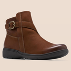 Women’s Comfy Leather Buckle-Strap Ankle Boots