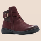 Women’s Comfy Leather Buckle-Strap Ankle Boots