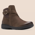 Women’s Comfy Leather Buckle-Strap Ankle Boots